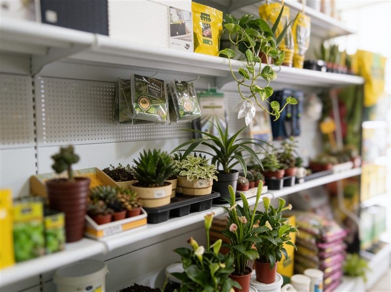 Plantas en la tienda agrícola Fervenza Agropecuaria en Ourense